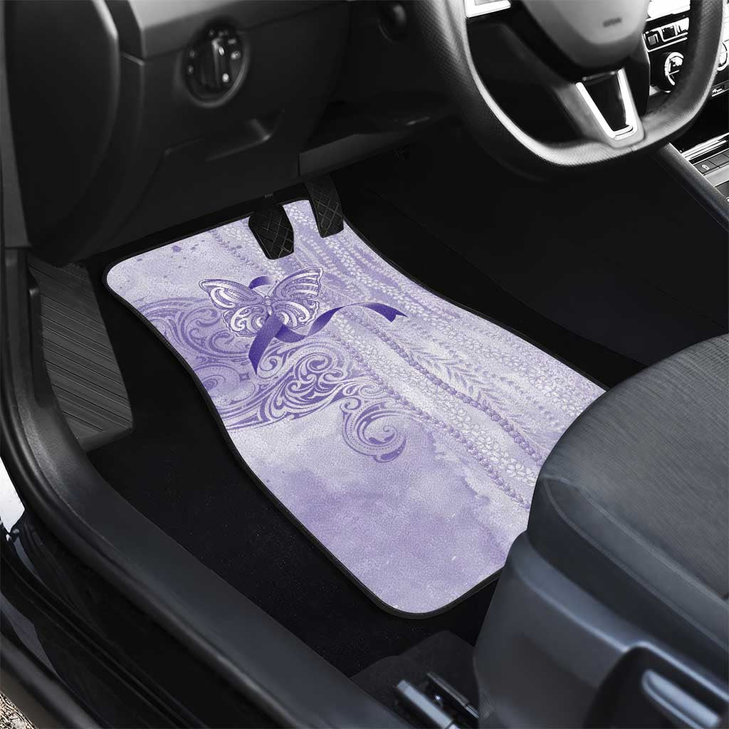 Epilepsy Awareness Car Mats Maile Pikake Lokelani Crown Flower Lei Inspired LT9 - Polynesian Pride