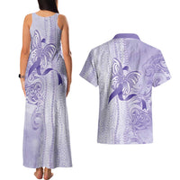 Epilepsy Awareness Couples Matching Tank Maxi Dress and Hawaiian Shirt Maile Pikake Lokelani Crown Flower Lei Inspired LT9 - Polynesian Pride