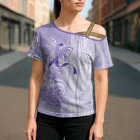 Epilepsy Awareness Cross Shoulder Shirt Maile Pikake Lokelani Crown Flower Lei Inspired