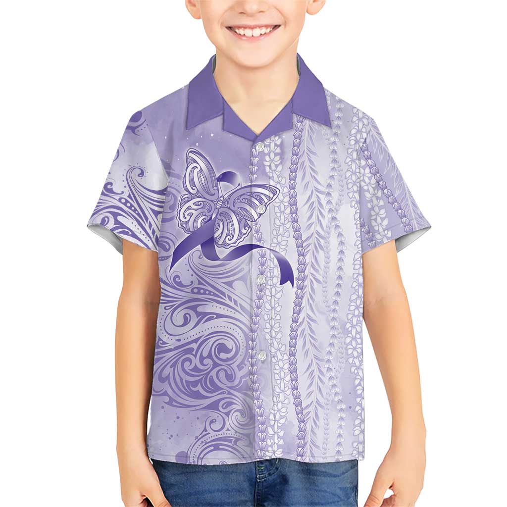 Epilepsy Awareness Family Matching Puletasi and Hawaiian Shirt Maile Pikake Lokelani Crown Flower Lei Inspired