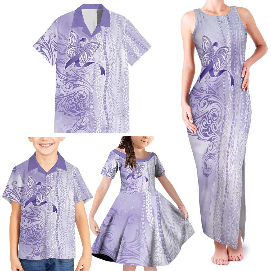 Epilepsy Awareness Family Matching Tank Maxi Dress and Hawaiian Shirt Maile Pikake Lokelani Crown Flower Lei Inspired LT9 - Polynesian Pride