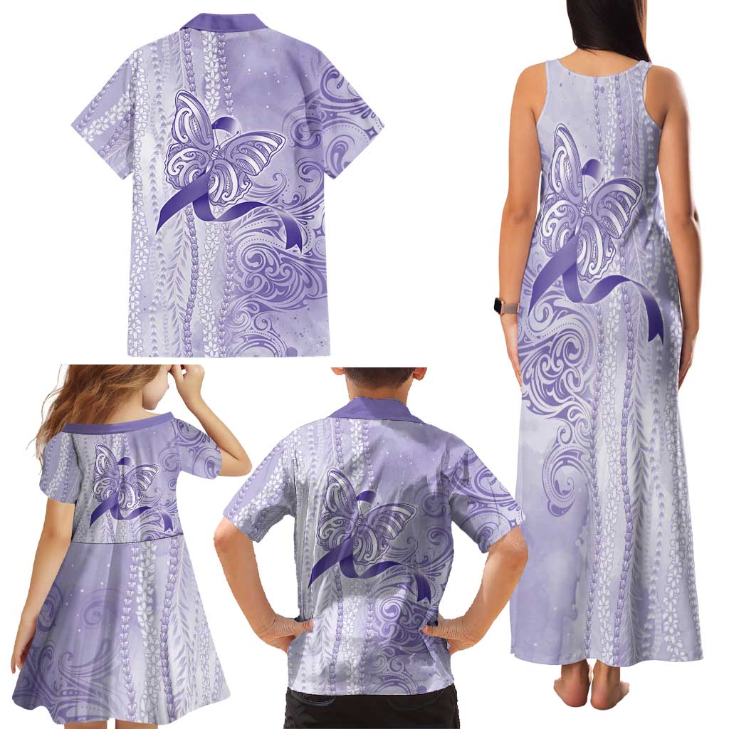 Epilepsy Awareness Family Matching Tank Maxi Dress and Hawaiian Shirt Maile Pikake Lokelani Crown Flower Lei Inspired LT9 - Polynesian Pride