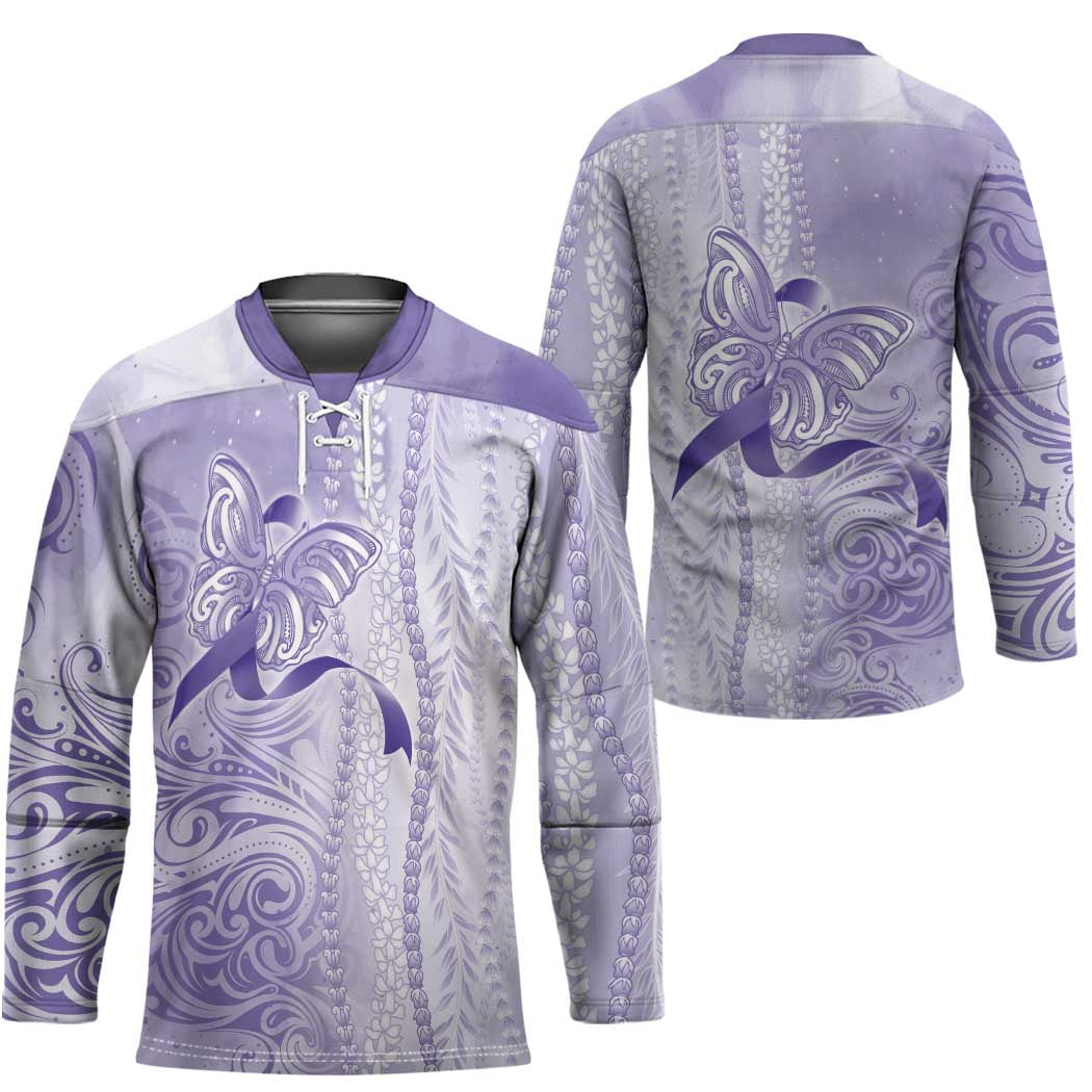 Epilepsy Awareness Hockey Jersey Maile Pikake Lokelani Crown Flower Lei Inspired