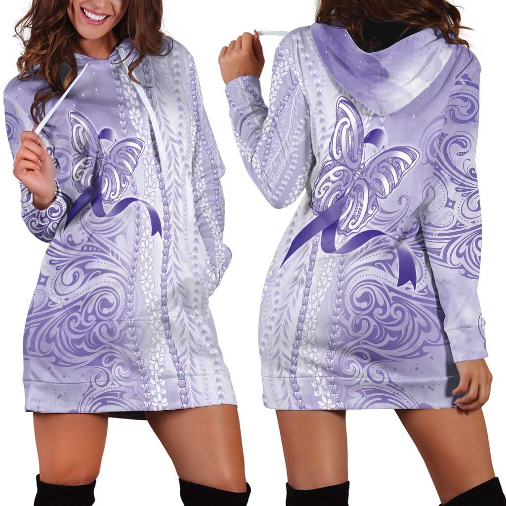 Epilepsy Awareness Hoodie Dress Maile Pikake Lokelani Crown Flower Lei Inspired LT9 - Polynesian Pride