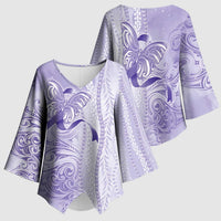 Epilepsy Awareness Kimono Sleeve Blouse Maile Pikake Lokelani Crown Flower Lei Inspired LT9 - Polynesian Pride