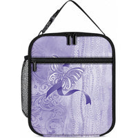 Epilepsy Support Lunch Bag Maile Pikake Lokelani Crown Flower Lei Inspired LT9 10.2 × 8.3 × 4.3 inch Blue - Polynesian Pride