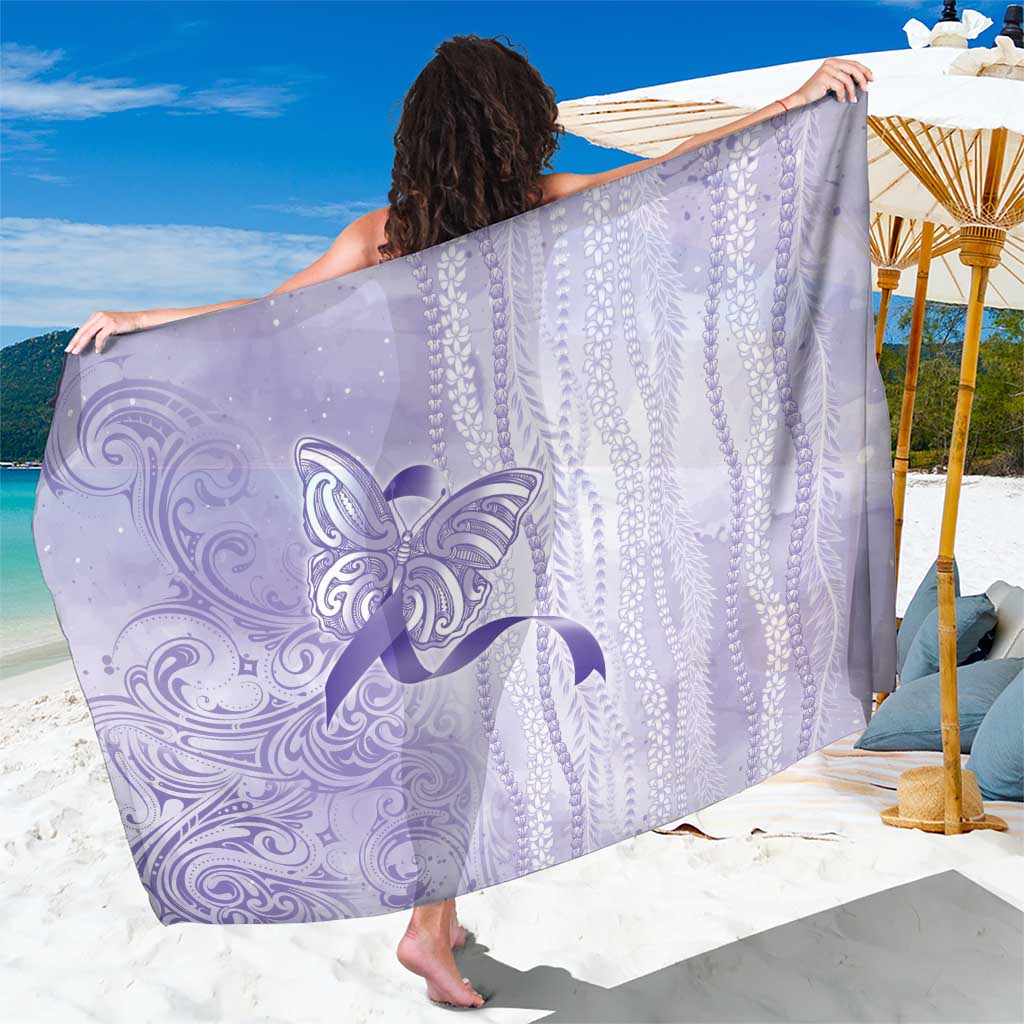 Epilepsy Awareness Sarong Maile Pikake Lokelani Crown Flower Lei Inspired