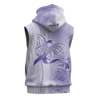 Epilepsy Awareness Sleeveless Zip Hoodie Maile Pikake Lokelani Crown Flower Lei Inspired