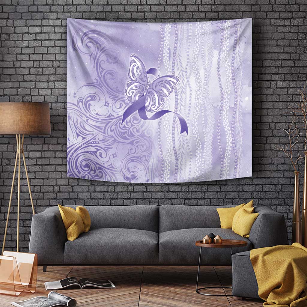 Epilepsy Awareness Tapestry Maile Pikake Lokelani Crown Flower Lei Inspired LT9 Purple - Polynesian Pride