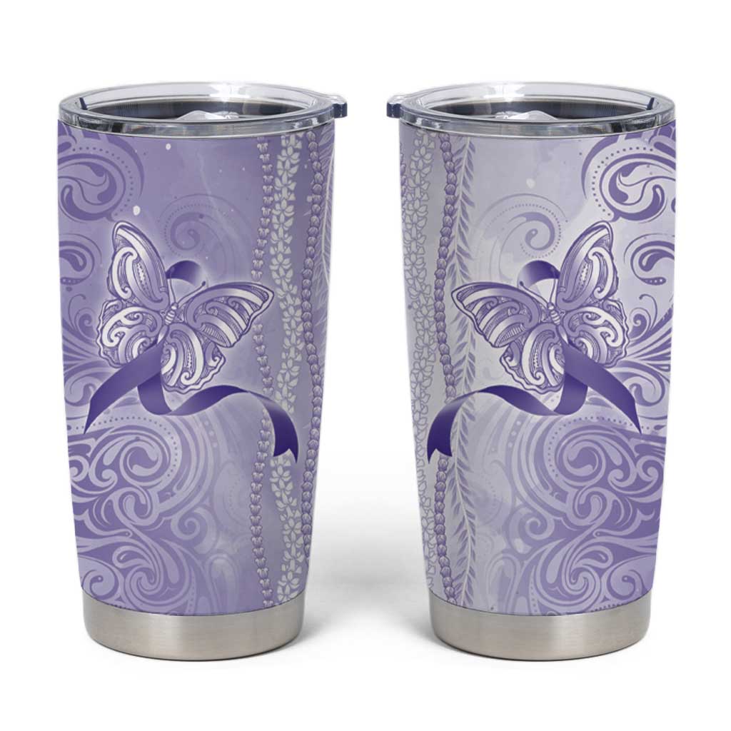 Epilepsy Awareness Tumbler Cup Maile Pikake Lokelani Crown Flower Lei Inspired