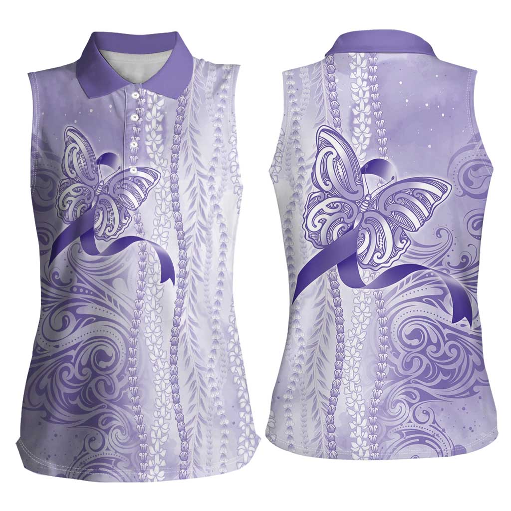 Epilepsy Awareness Women Sleeveless Polo Shirt Maile Pikake Lokelani Crown Flower Lei Inspired LT9 - Polynesian Pride