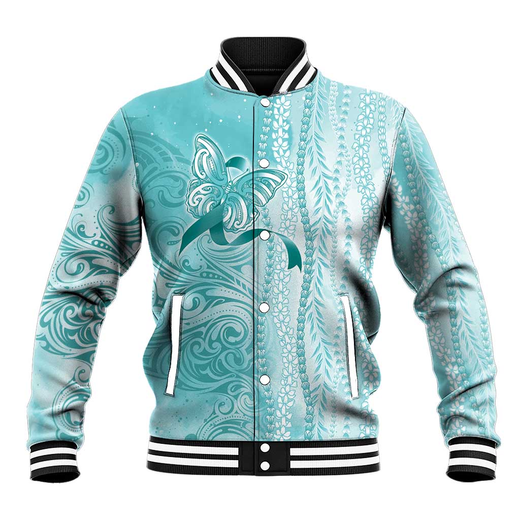 PTSD Awareness Baseball Jacket Maile Pikake Lokelani Crown Flower Lei Inspired