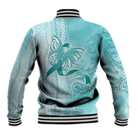 PTSD Awareness Baseball Jacket Maile Pikake Lokelani Crown Flower Lei Inspired
