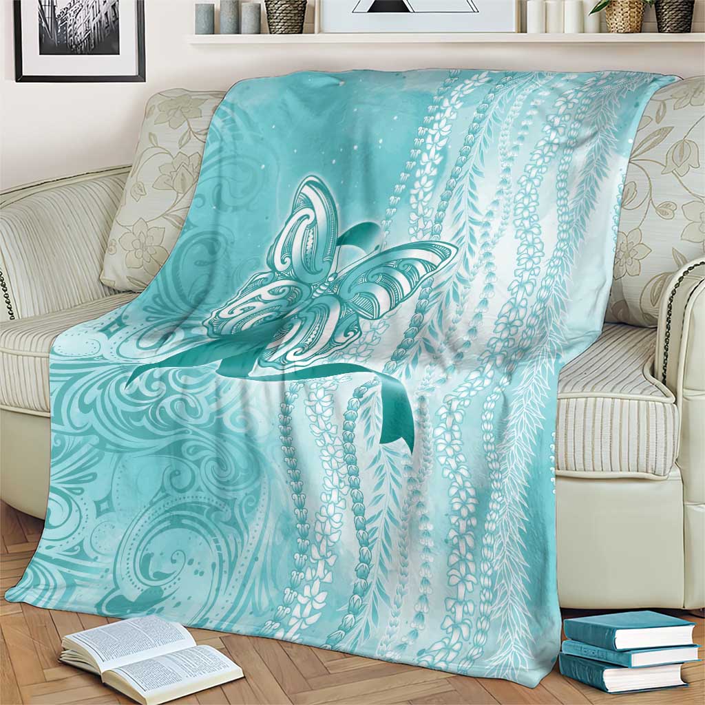 PTSD Awareness Blanket Maile Pikake Lokelani Crown Flower Lei Inspired