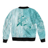 PTSD Awareness Bomber Jacket Maile Pikake Lokelani Crown Flower Lei Inspired