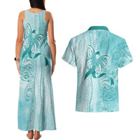 PTSD Awareness Couples Matching Tank Maxi Dress and Hawaiian Shirt Maile Pikake Lokelani Crown Flower Lei Inspired LT9 - Polynesian Pride