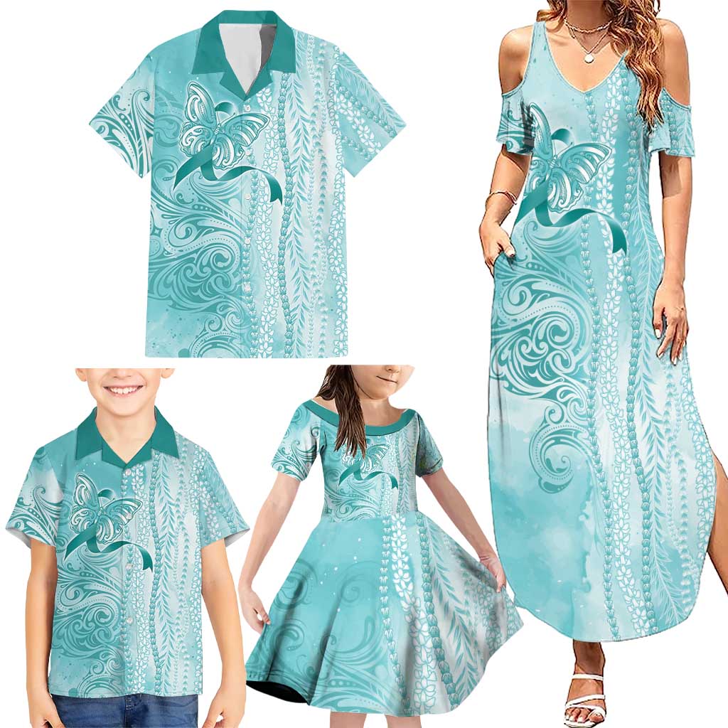 PTSD Awareness Family Matching Summer Maxi Dress and Hawaiian Shirt Maile Pikake Lokelani Crown Flower Lei Inspired
