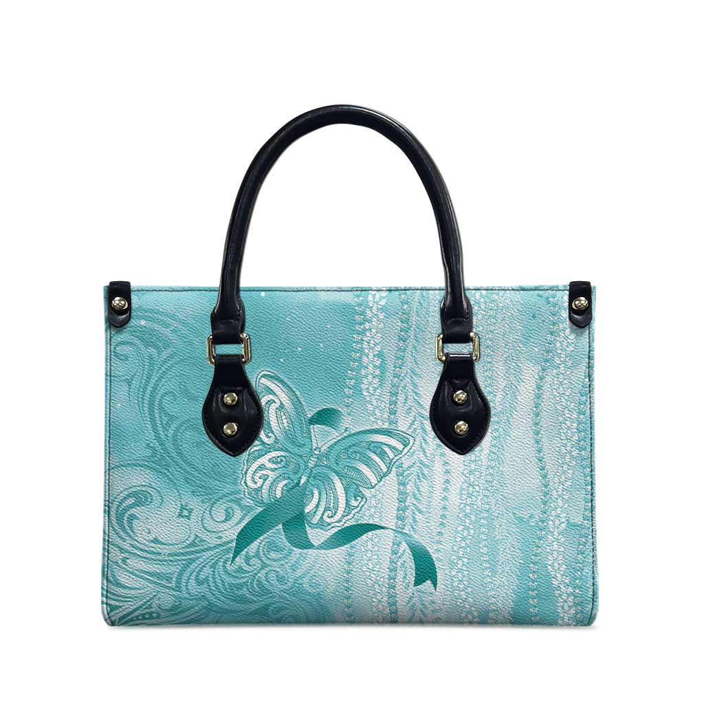 PTSD Awareness Leather Bag Maile Pikake Lokelani Crown Flower Lei Inspired