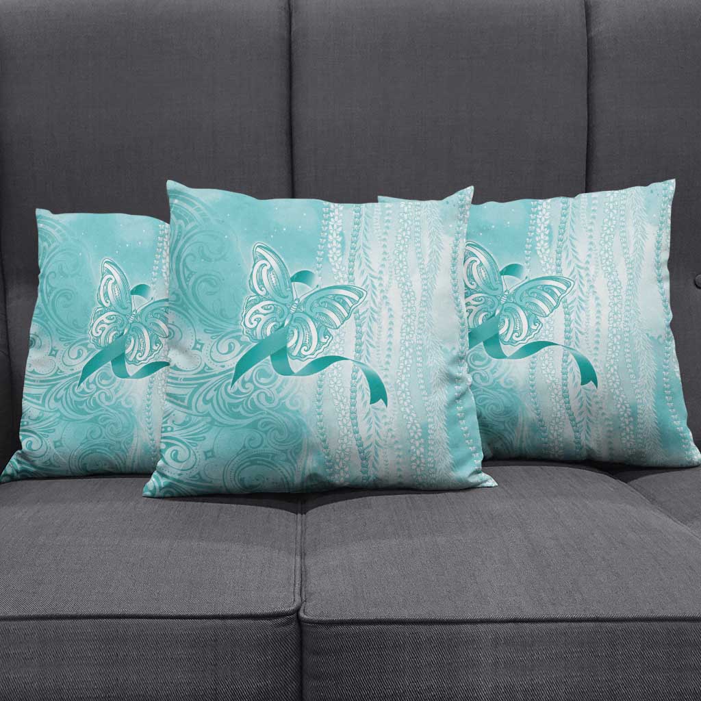 PTSD Awareness Pillow Cover Maile Pikake Lokelani Crown Flower Lei Inspired