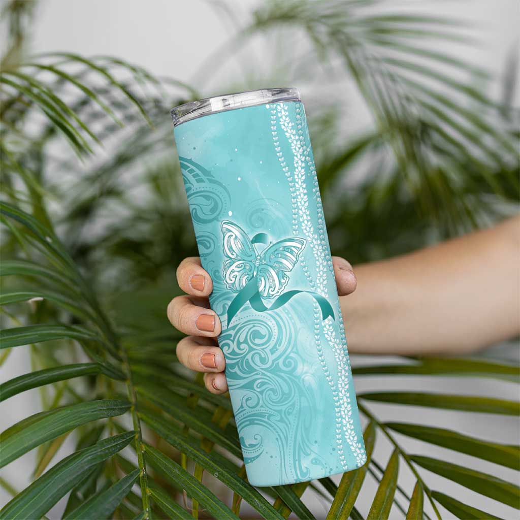 PTSD Awareness Skinny Tumbler Maile Pikake Lokelani Crown Flower Lei Inspired LT9 - Polynesian Pride