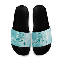 PTSD Awareness Slide Sandals Maile Pikake Lokelani Crown Flower Lei Inspired