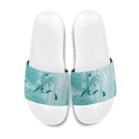PTSD Awareness Slide Sandals Maile Pikake Lokelani Crown Flower Lei Inspired