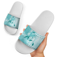 PTSD Awareness Slide Sandals Maile Pikake Lokelani Crown Flower Lei Inspired