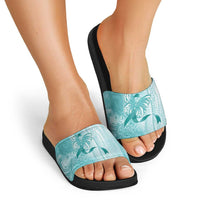PTSD Awareness Slide Sandals Maile Pikake Lokelani Crown Flower Lei Inspired