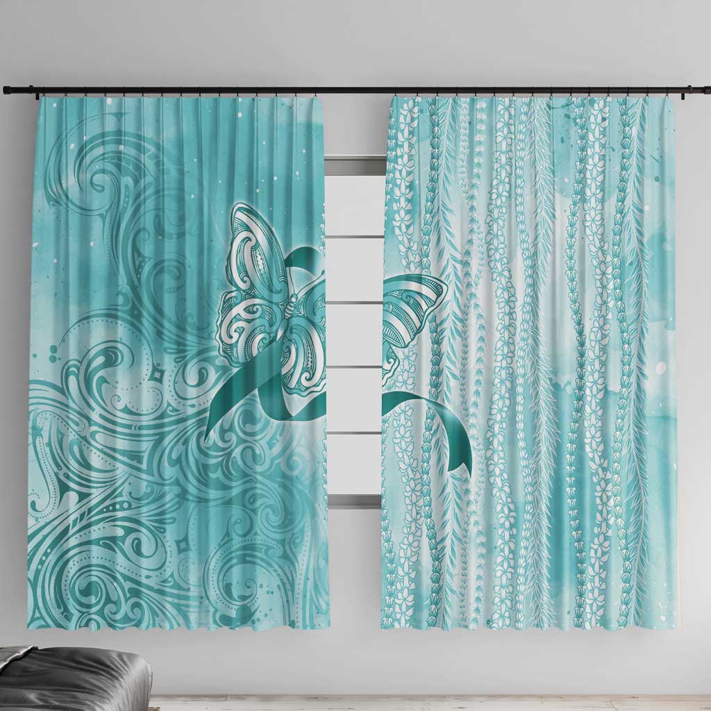 PTSD Awareness Window Curtain Maile Pikake Lokelani Crown Flower Lei Inspired