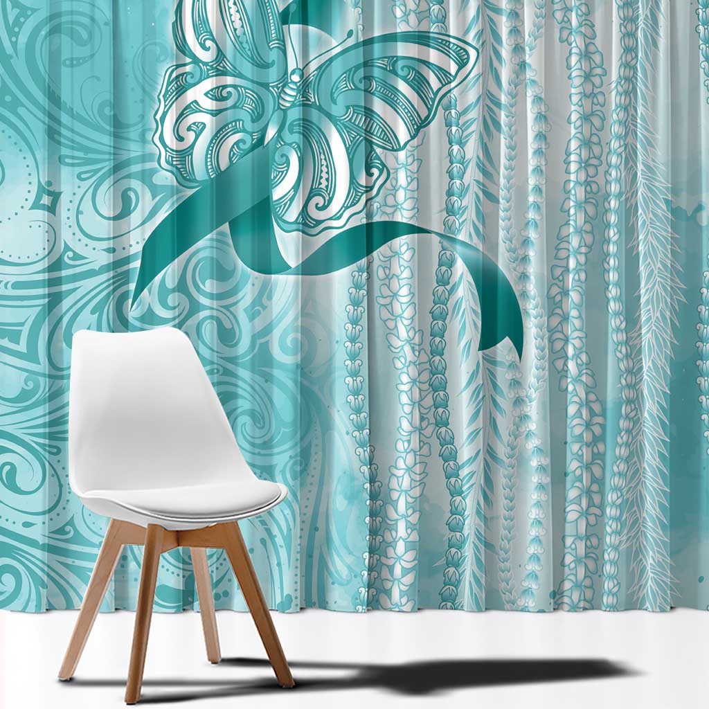 PTSD Awareness Window Curtain Maile Pikake Lokelani Crown Flower Lei Inspired