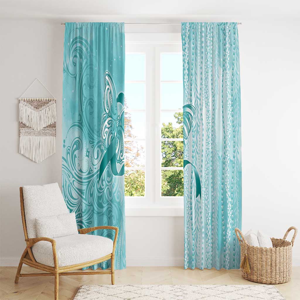 PTSD Awareness Window Curtain Maile Pikake Lokelani Crown Flower Lei Inspired