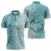 PTSD Awareness Zipper Polo Shirt Maile Pikake Lokelani Crown Flower Lei Inspired