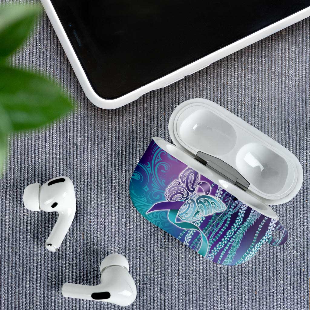 Suicide Prevention Awareness AirPods Case Maile Pikake Lokelani Crown Flower Lei Inspired