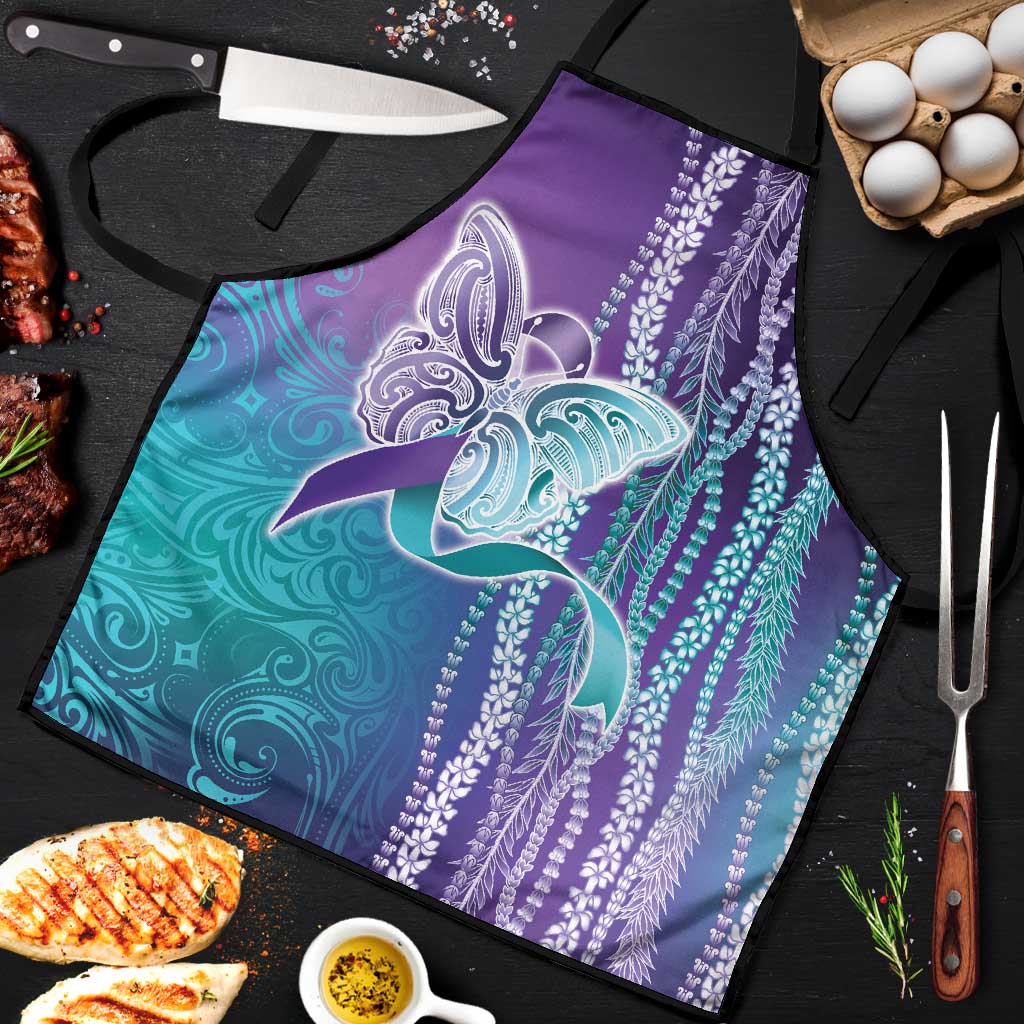 Suicide Prevention Awareness Apron Maile Pikake Lokelani Crown Flower Lei Inspired