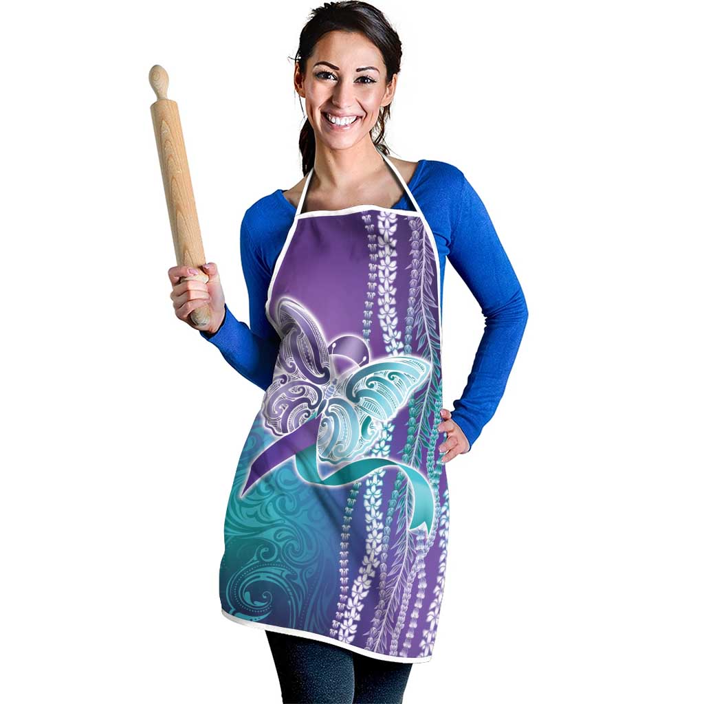 Suicide Prevention Awareness Apron Maile Pikake Lokelani Crown Flower Lei Inspired
