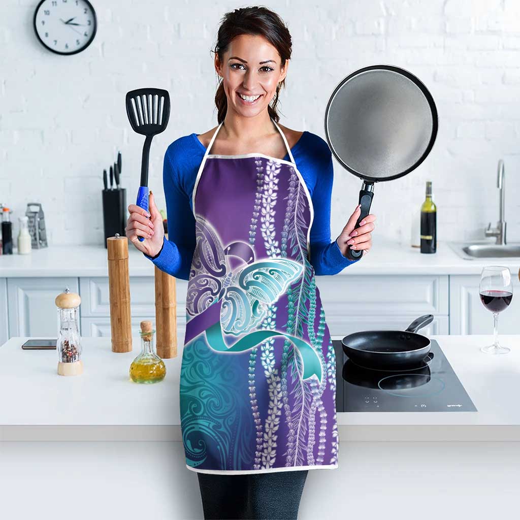 Suicide Prevention Awareness Apron Maile Pikake Lokelani Crown Flower Lei Inspired