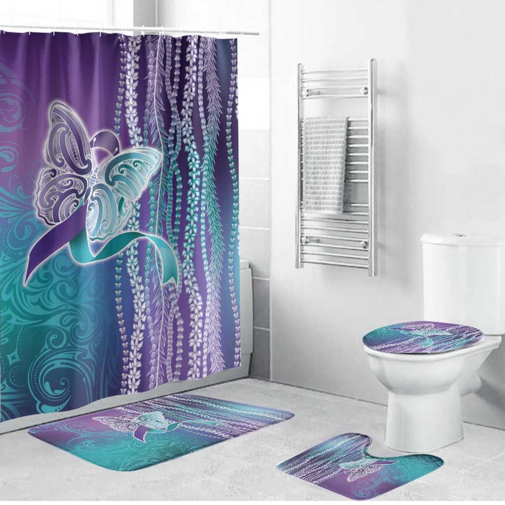 Suicide Prevention Awareness Bathroom Set Maile Pikake Lokelani Crown Flower Lei Inspired
