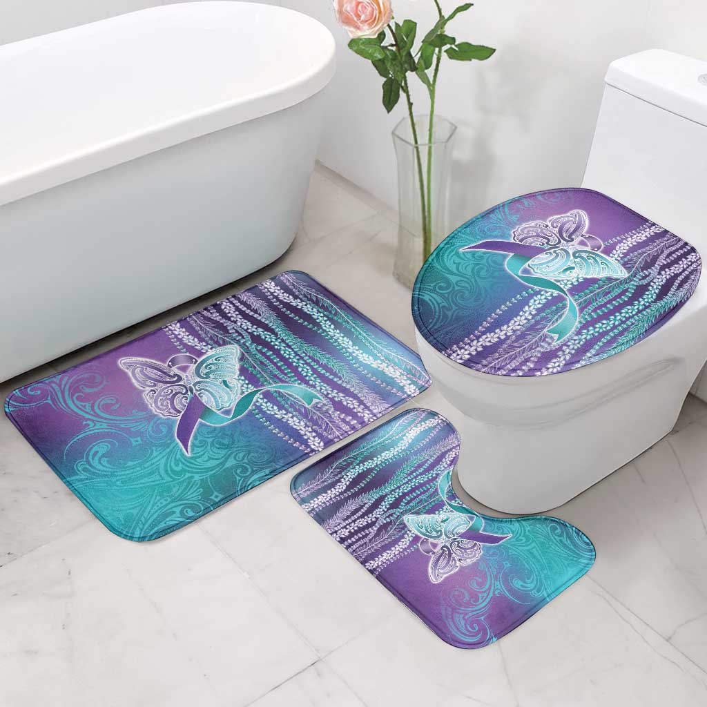 Suicide Prevention Awareness Bathroom Set Maile Pikake Lokelani Crown Flower Lei Inspired