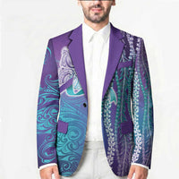 Suicide Prevention Awareness Blazer Maile Pikake Lokelani Crown Flower Lei Inspired LT9 - Polynesian Pride