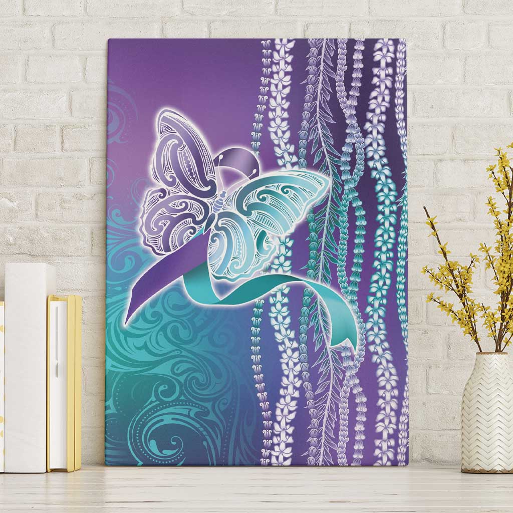 Suicide Prevention Awareness Canvas Wall Art Maile Pikake Lokelani Crown Flower Lei Inspired LT9 Without Frame Multicolor - Polynesian Pride