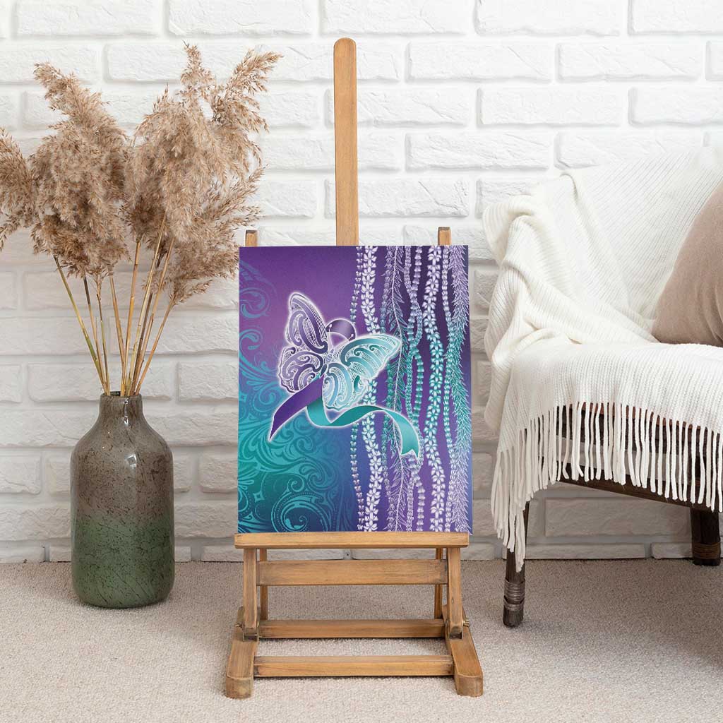 Suicide Prevention Awareness Canvas Wall Art Maile Pikake Lokelani Crown Flower Lei Inspired LT9 - Polynesian Pride