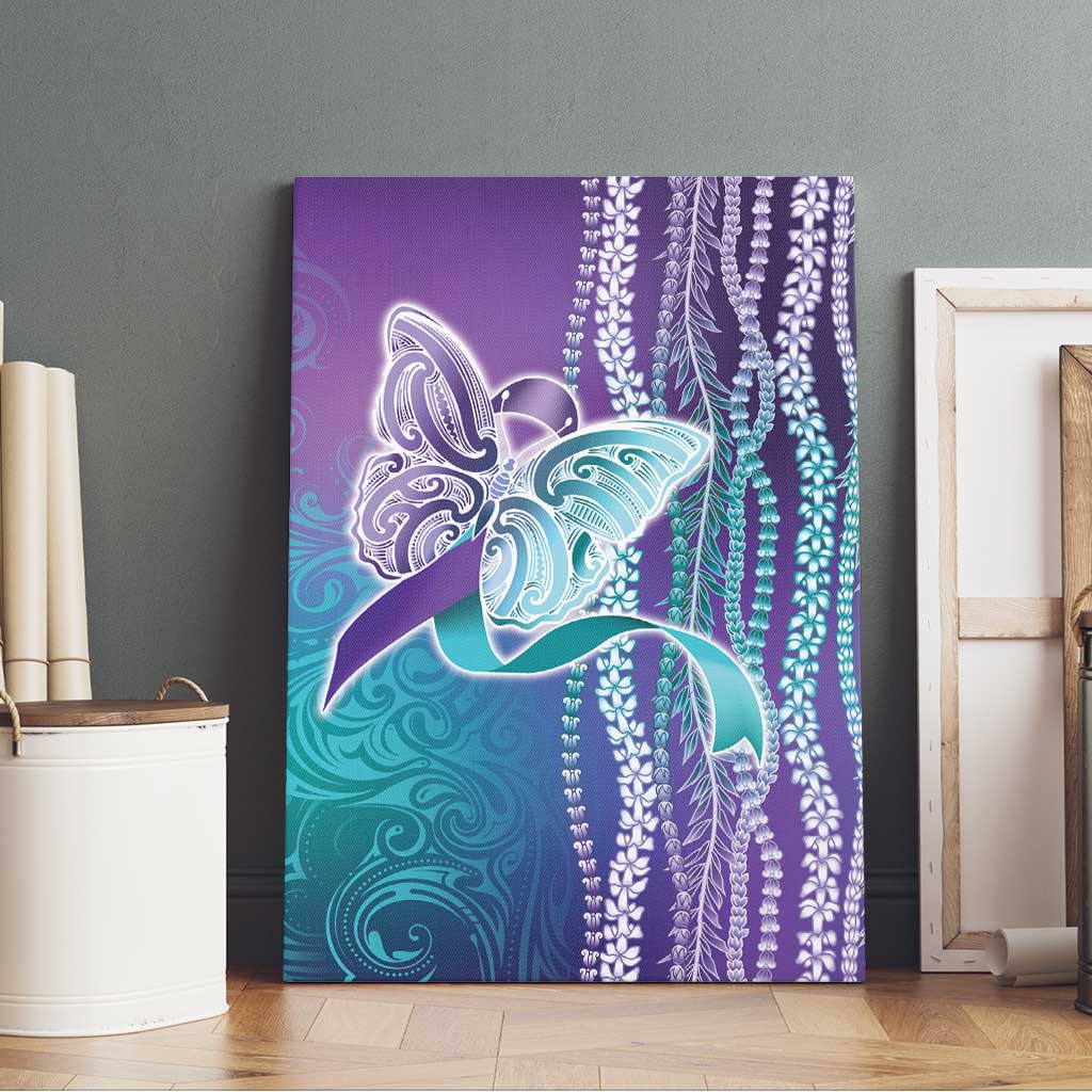 Suicide Prevention Awareness Canvas Wall Art Maile Pikake Lokelani Crown Flower Lei Inspired LT9 - Polynesian Pride