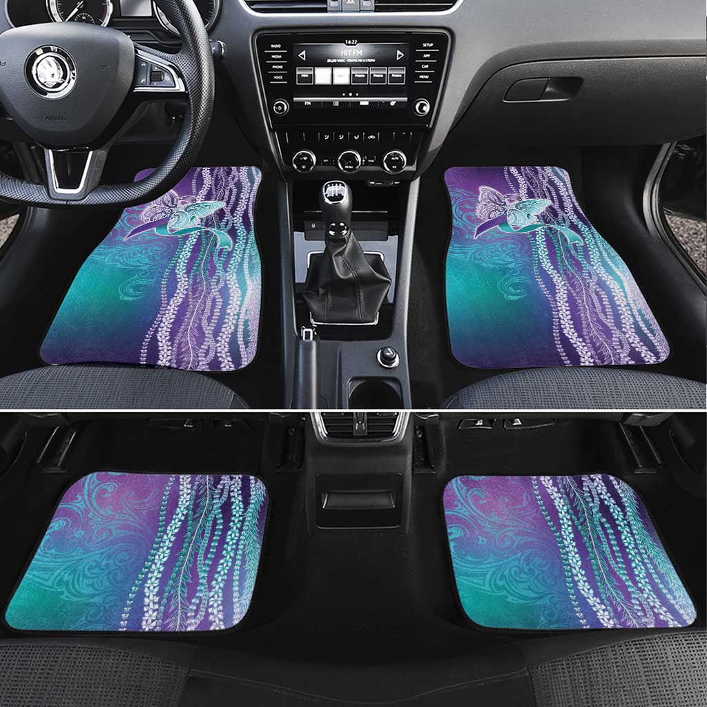 Suicide Prevention Awareness Car Mats Maile Pikake Lokelani Crown Flower Lei Inspired LT9 Set 4pcs Multicolor - Polynesian Pride