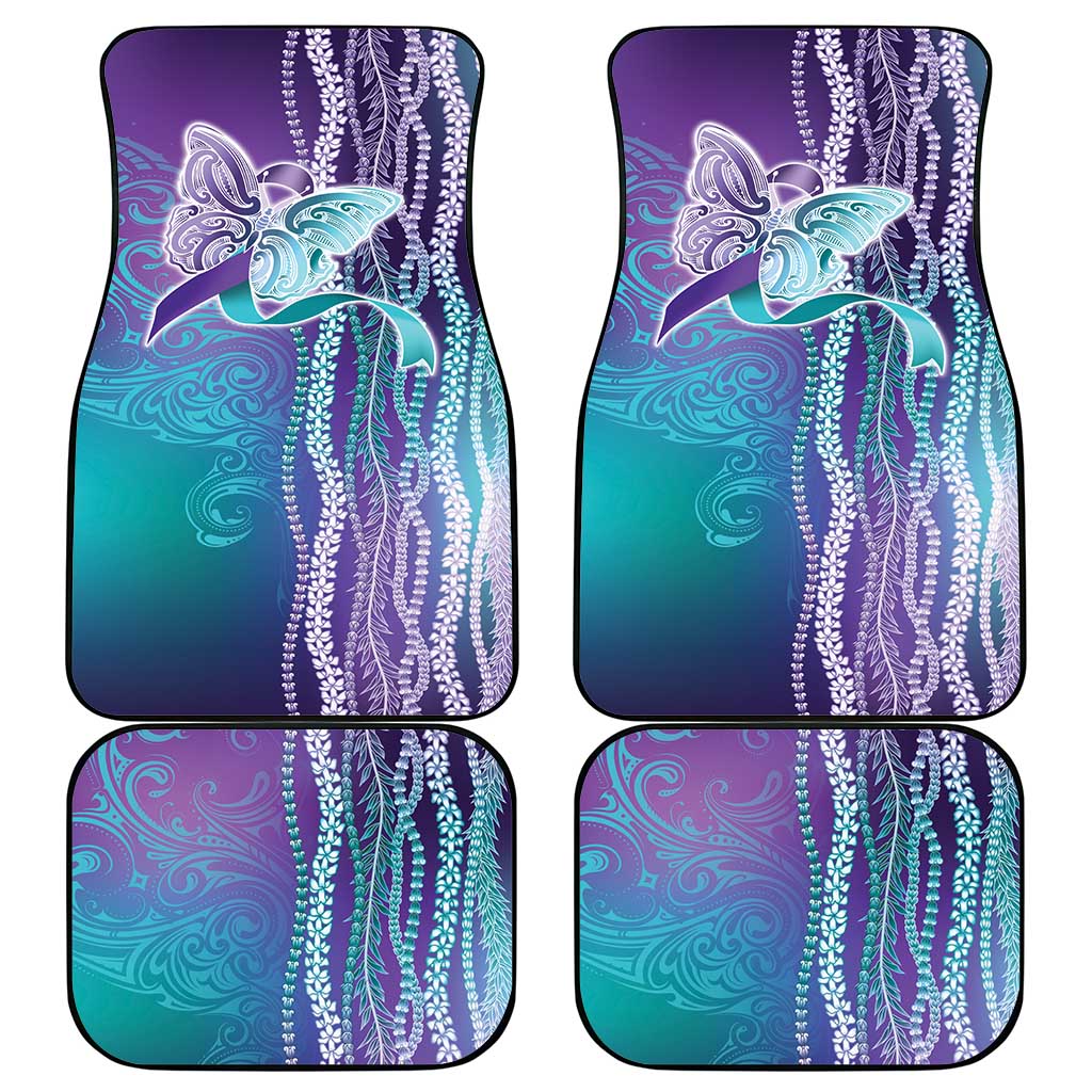 Suicide Prevention Awareness Car Mats Maile Pikake Lokelani Crown Flower Lei Inspired LT9 - Polynesian Pride