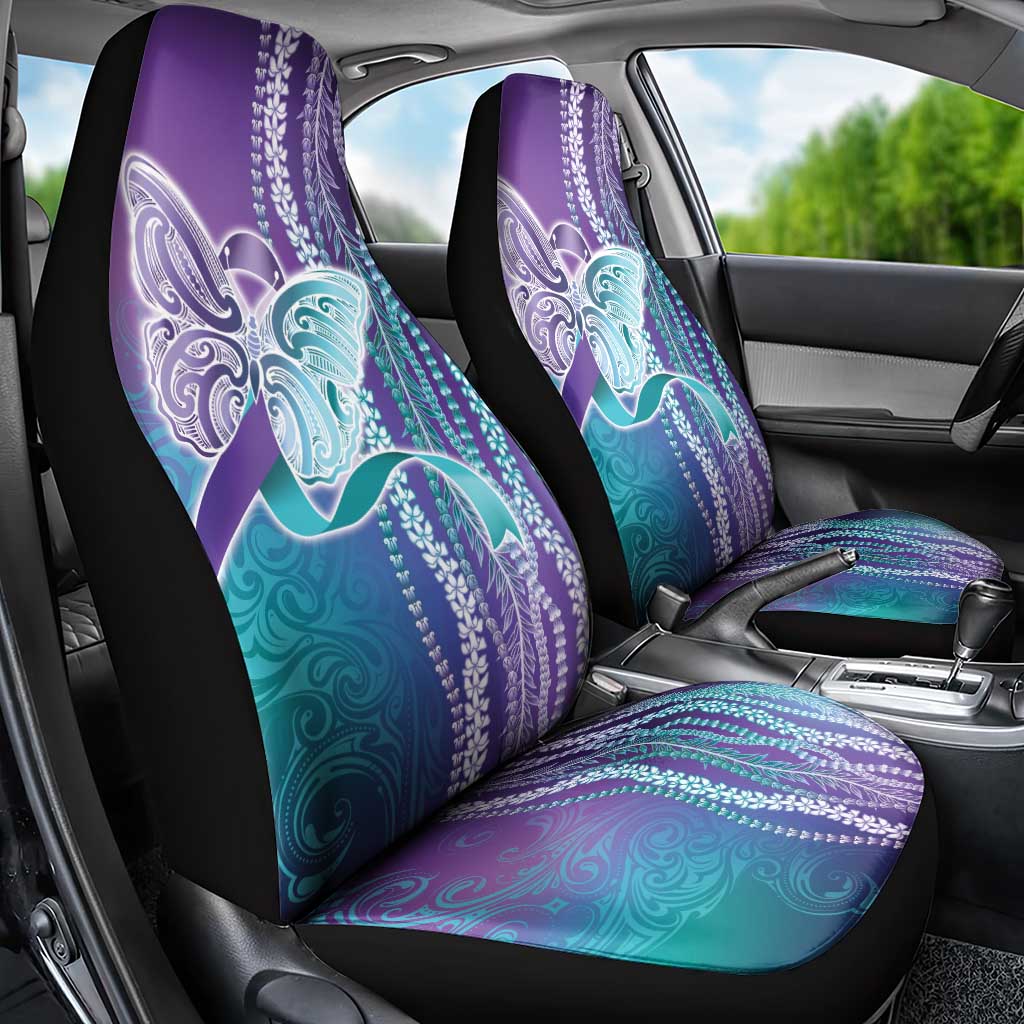 Suicide Prevention Awareness Car Seat Cover Maile Pikake Lokelani Crown Flower Lei Inspired