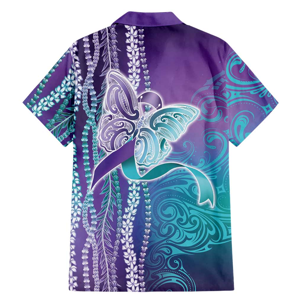 Suicide Prevention Awareness Family Matching Long Sleeve Bodycon Dress and Hawaiian Shirt Maile Pikake Lokelani Crown Flower Lei Inspired LT9 - Polynesian Pride