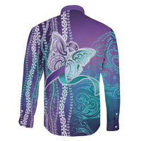 Suicide Prevention Awareness Family Matching Long Sleeve Bodycon Dress and Hawaiian Shirt Maile Pikake Lokelani Crown Flower Lei Inspired LT9 - Polynesian Pride