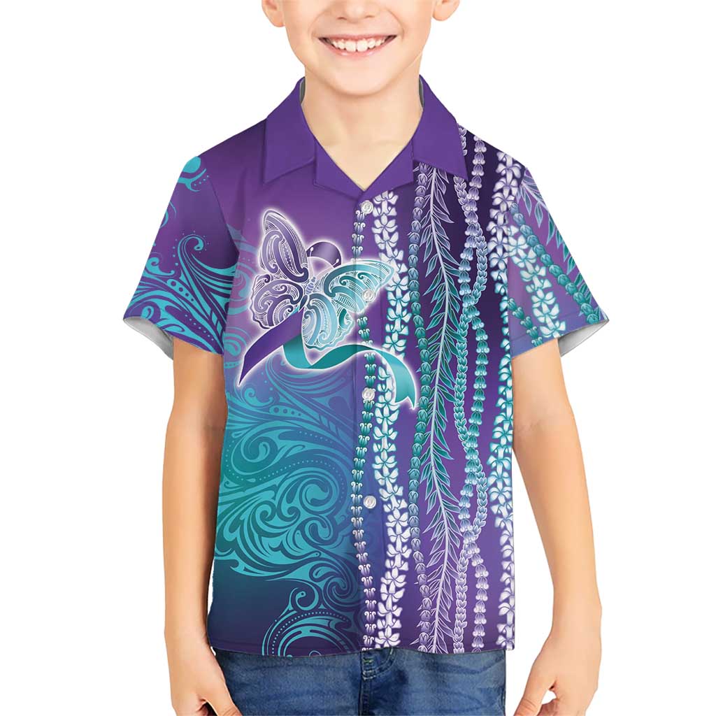 Suicide Prevention Awareness Hawaiian Shirt Maile Pikake Lokelani Crown Flower Lei Inspired