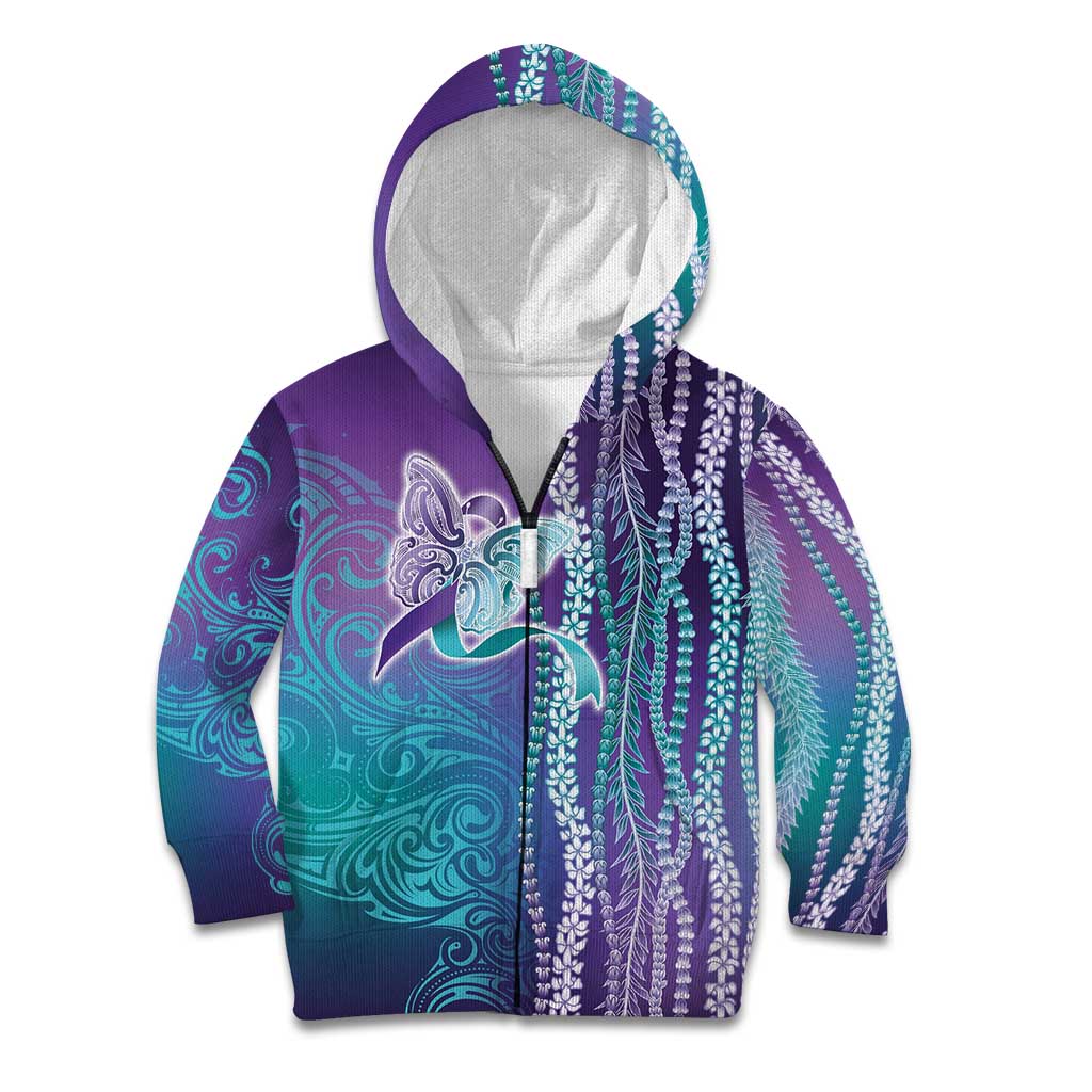 Suicide Prevention Awareness Kid Hoodie Maile Pikake Lokelani Crown Flower Lei Inspired