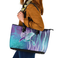 Suicide Prevention Awareness Leather Tote Bag Maile Pikake Lokelani Crown Flower Lei Inspired